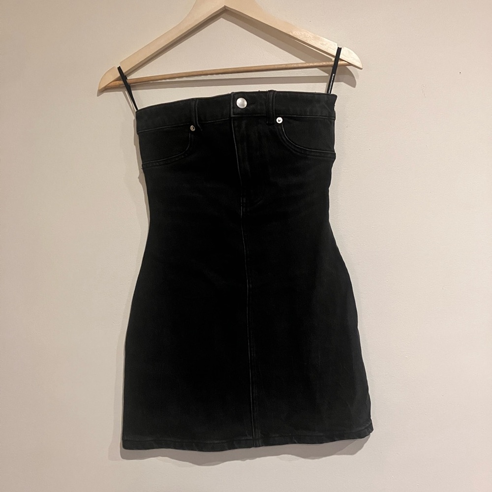 Alexander Wang Black Denim Bodycon Mini Dress - Picture 5 of 11